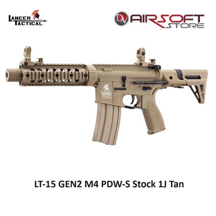 Lancer Tactical LT-15 GEN2 M4 PDW-S Stock 1J Tan