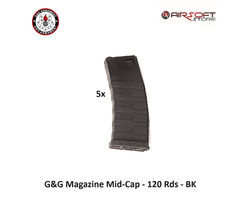 G&G Magazine Mid-Cap - 120 Rds - BK - 5pcs