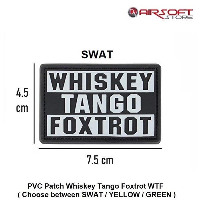 PVC Patch Whiskey Tango Foxtrot WTF