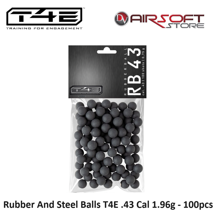 T4E Rubber And Steel Balls T4E .43 Cal 1.96g - 100pcs
