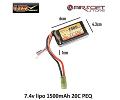 VB Power 7.4v lipo 1500mAh 20C PEQ