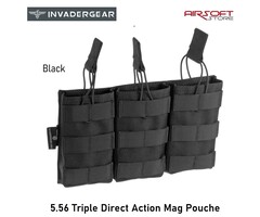 INVADER GEAR 5.56 Triple Direct Action Mag Pouch (Black)