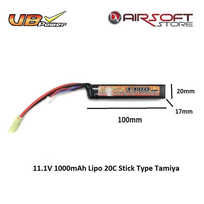 VB Power 11.1V 1000mAh Lipo 20C Stick Type Tamiya