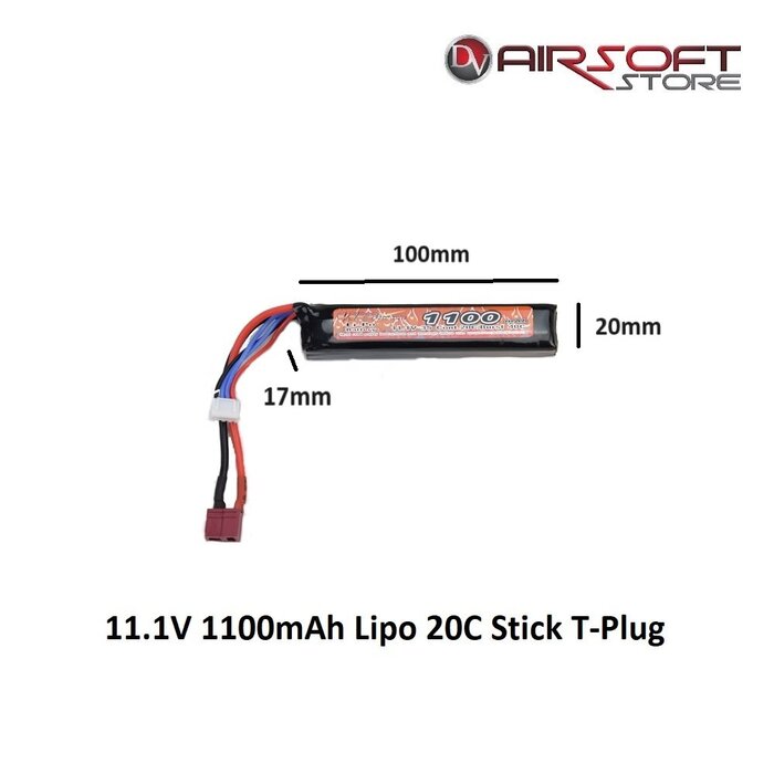 VB Power 11.1V 1100mAh Lipo 20C Stick T-Plug