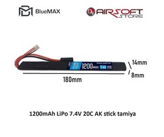 BLUEMAX 1200mAh LiPo 7.4V 20C AK stick tamiya