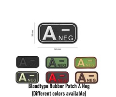 JTG Bloodtype Rubber Patch A Neg