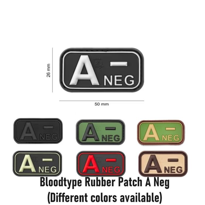 JTG Bloodtype Rubber Patch A Neg