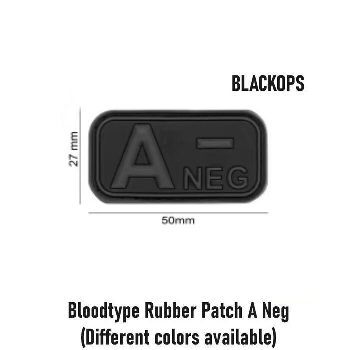 JTG Bloodtype Rubber Patch A Neg