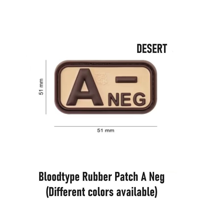 JTG Bloodtype Rubber Patch A Neg