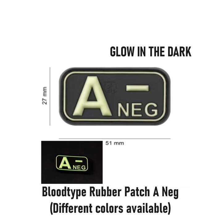 JTG Bloodtype Rubber Patch A Neg