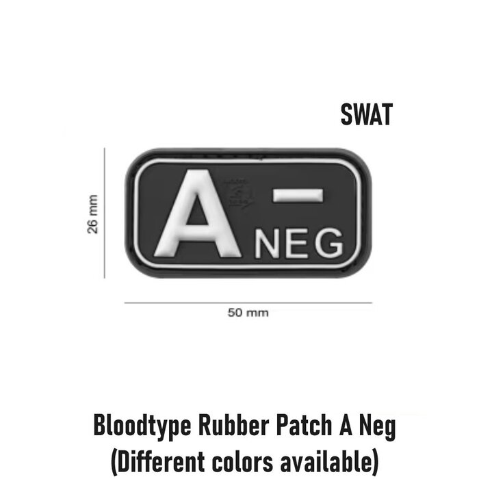 JTG Bloodtype Rubber Patch A Neg