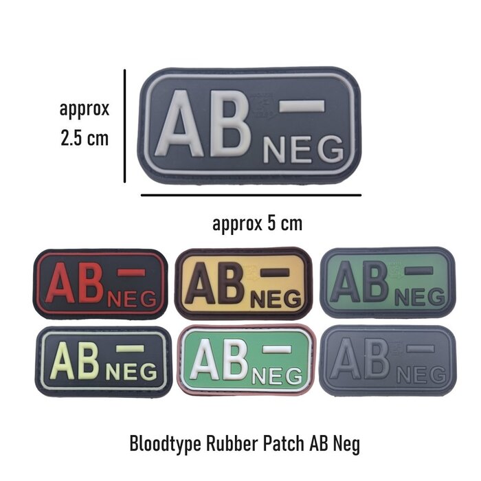JTG Bloodtype Rubber Patch AB Neg