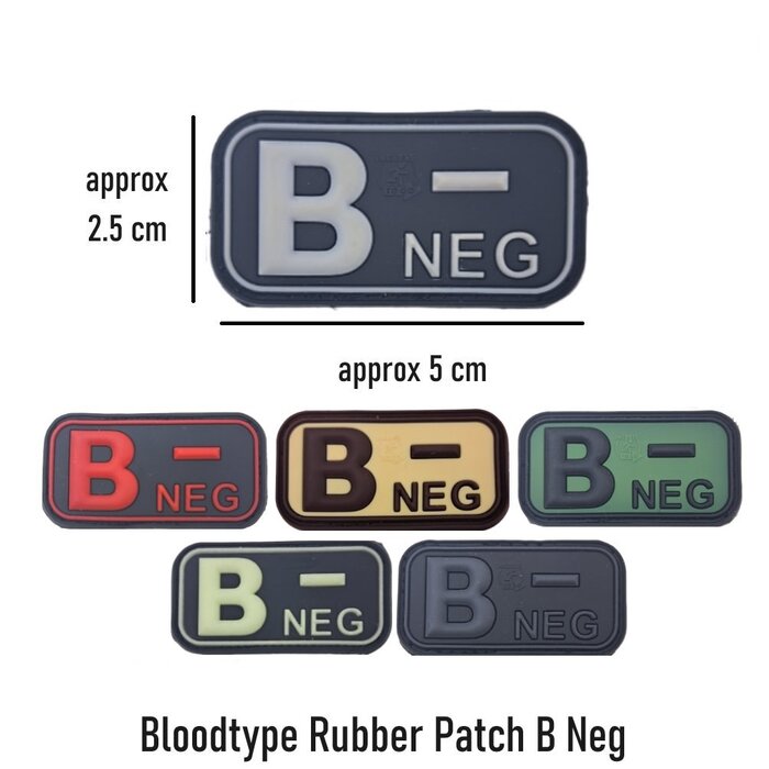 JTG Bloodtype Rubber Patch B Neg