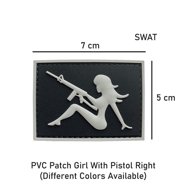 PVC Patch Girl With Pistol Right
