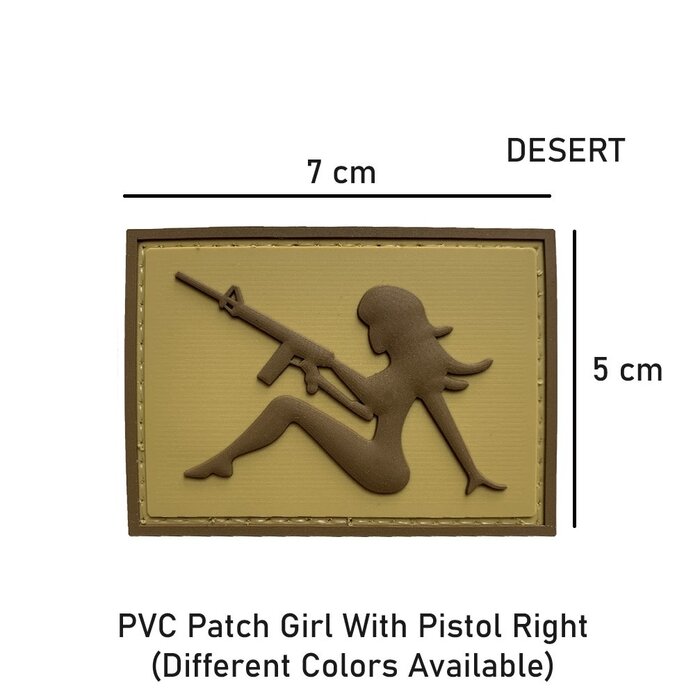 PVC Patch Girl With Pistol Right