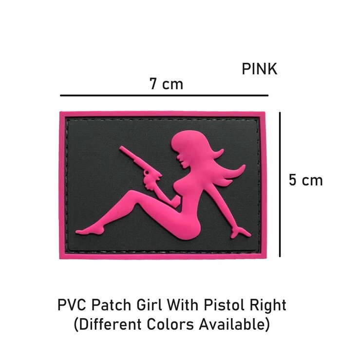 PVC Patch Girl With Pistol Right