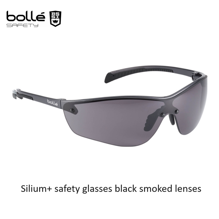 Bollé Silium+ safety glasses black smoked lenses