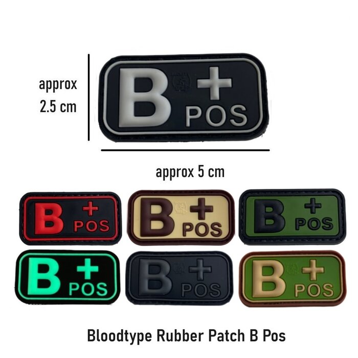 JTG Bloodtype Rubber Patch B Pos