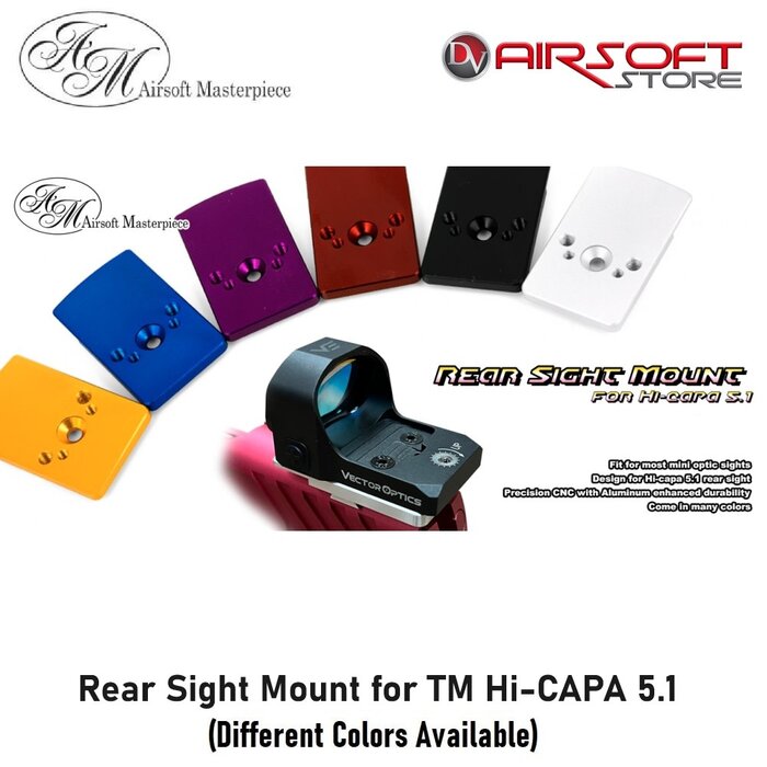 Airsoft Masterpiece Rear Sight Mount for TM Hi-CAPA 5.1