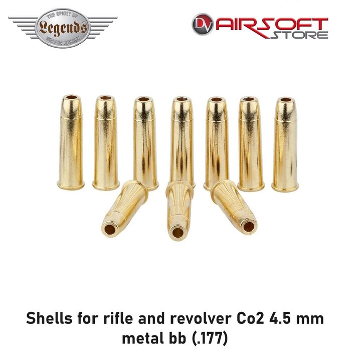 Legends Shells for rifle and revolver Co2 4.5 mm metal bb (.177)