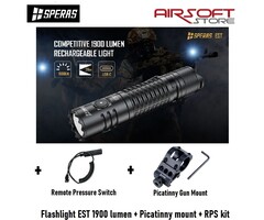 SPERAS Flashlight EST 1900 lumen + Picatinny mount + RPS kit