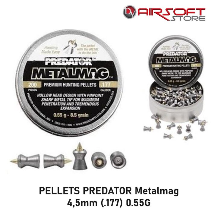 PELLETS PREDATOR Metalmag 4,5mm (.177) 0.55G