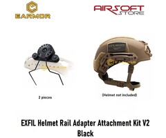 Earmor EXFIL Helmet Rail Adapter Attachment Kit V2 Black