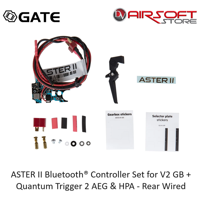Gate ASTER II Bluetooth® Controller Set for V2 GB + Quantum Trigger 2 AEG & HPA - Rear Wired