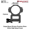 RTI Scope Mount 25.4mm Picatinny 21mm (1.8cm High Raiser) 2 pcs