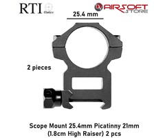 RTI Scope Mount 25.4mm Picatinny 21mm (1.8cm High Raiser) 2 pcs