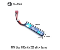 BLUEMAX 11.1V Lipo 1100mAh 20C stick deans