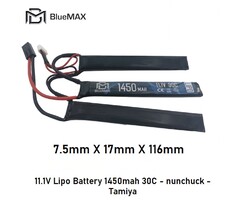BLUEMAX 11.1V Lipo Battery 1450mah 30C - nunchuck - Tamiya
