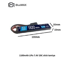 BLUEMAX 1100mAh LiPo 7.4V 20C stick tamiya