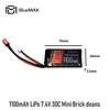BLUEMAX 1100mAh LiPo 7.4V 30C Mini Brick deans
