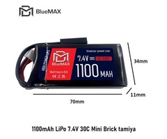 BLUEMAX 1100mAh LiPo 7.4V 30C Mini Brick tamiya