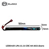 BLUEMAX 1200mAh LiPo 11.1V 20C AK stick deans