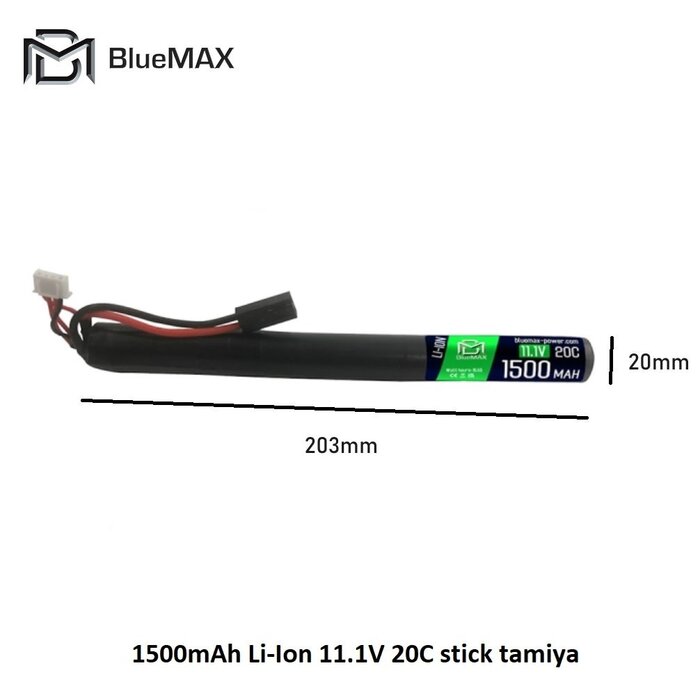 BLUEMAX 1500mAh Li-Ion 11.1V 20C stick tamiya