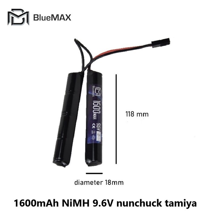 BLUEMAX 1600mAh NiMH 9.6V nunchuck tamiya