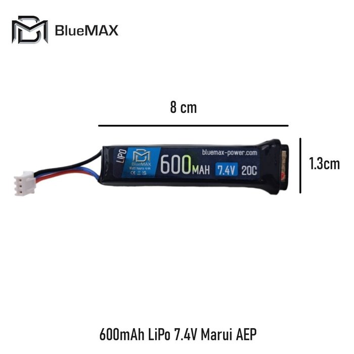 BLUEMAX 600mAh LiPo 7.4V Marui AEP