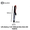 BLUEMAX LiPo Battery 7.4V 1000mah Slim Stick 20C TAMIYA