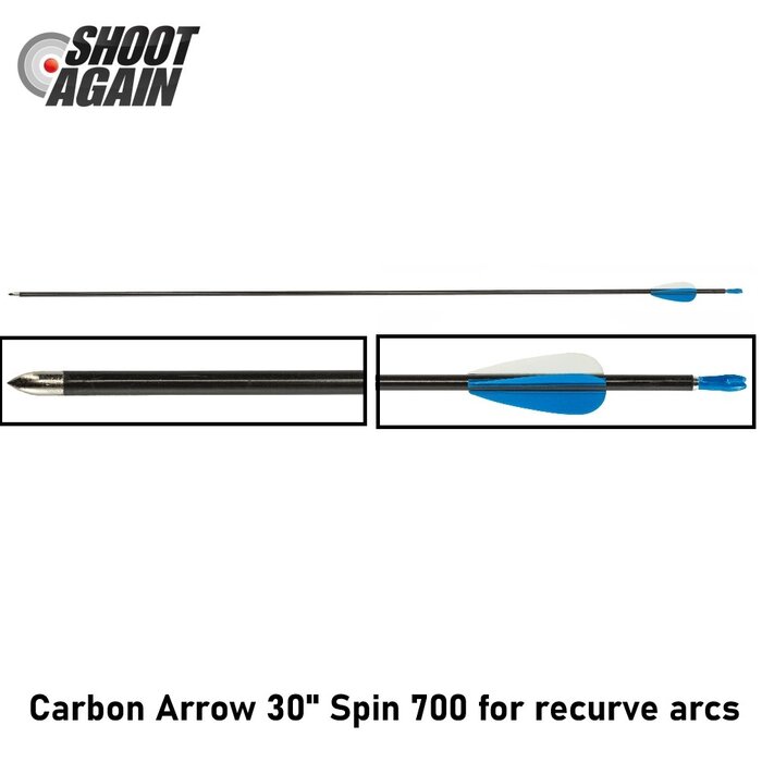 Shoot Again Carbon Arrow 30" Spin 700 for recurve arcs
