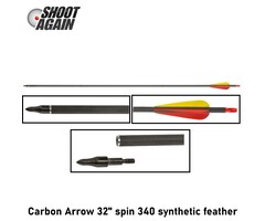 Shoot Again Carbon Arrow 32" spin 340 synthetic feather