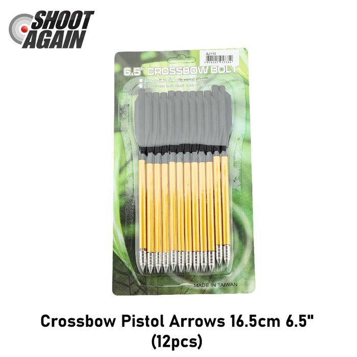 Shoot Again Crossbow Pistol Arrows 16.5cm 6.5" (12pcs)