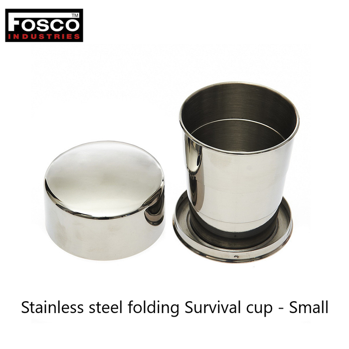 Fosco Industries Stainless steel folding Survival cup - Small
