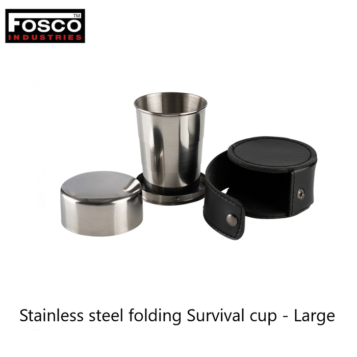 Fosco Industries Stainless steel folding Survival cup - Large