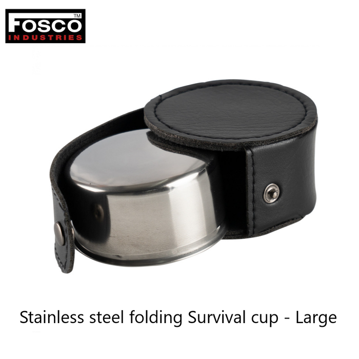 Fosco Industries Stainless steel folding Survival cup - Large