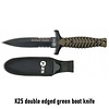 K25 double edged green boot knife