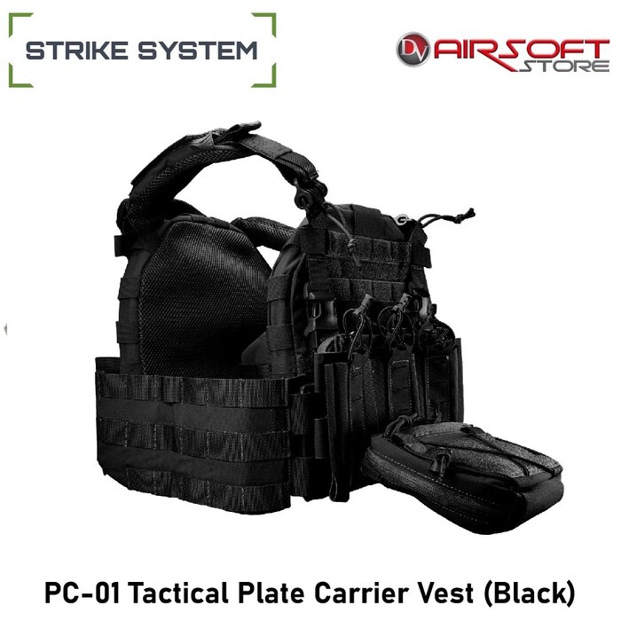 Strike System PC-01 Tactical Plate Carrier Vest (Black)