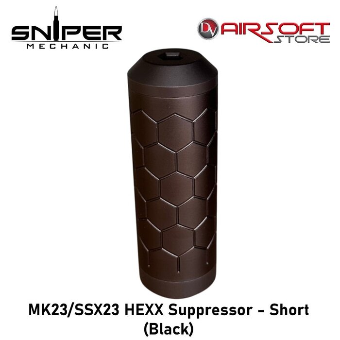 SniperMechanics MK23/SSX23 HEXX Suppressor - Short (Black)