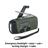 Fosco Industries Emergency flashlight + solar + usb + turning charger + radio